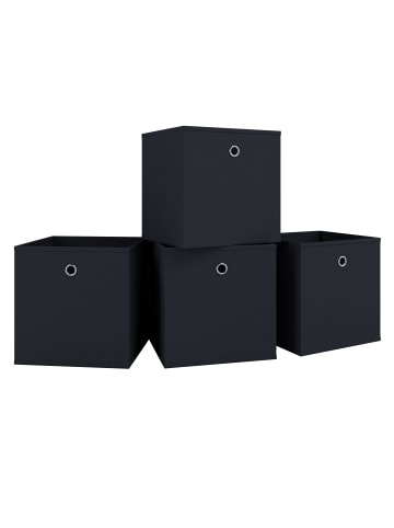 VCM  4er Set Faltbox Klappbox Aufbewahrungsbox Boxas in Schwarz