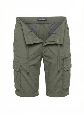 KOROSHI Herren cargo baumwollshorts in khaki