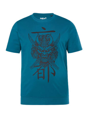 Men Plus Kurzarm T-Shirt in lagunen grün
