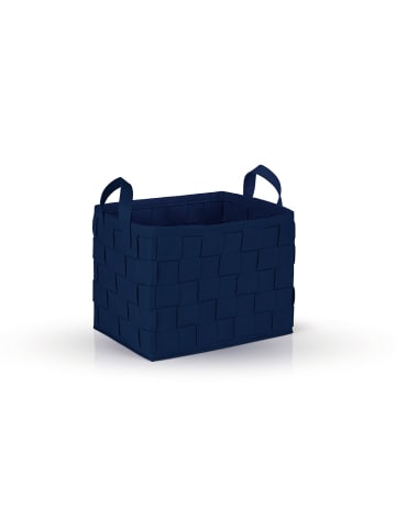 N8WERK Aufbewahrungskorb Filz 40cm dunkelblau mit Henkel Blau