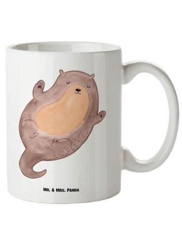 Mr. & Mrs. Panda XL Tasse Otter Umarmen ohne Spruch in Weiß