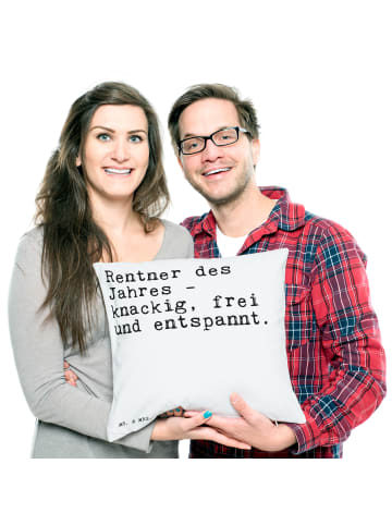 Mr. & Mrs. Panda Sofakissen Rentner des Jahres -... mit Spruch in Weiß