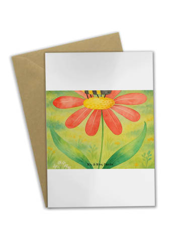 Mr. & Mrs. Panda Klappkarte Hummel Blume Design ohne Spruch in Weiß