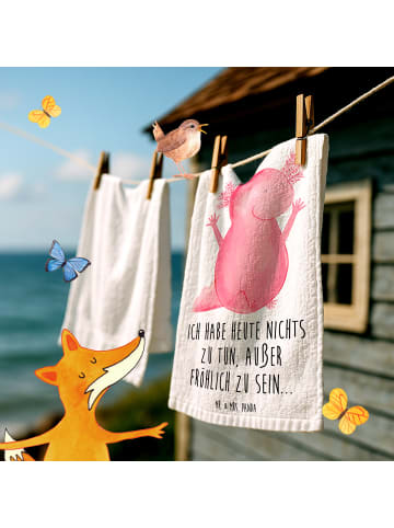 Mr. & Mrs. Panda Gästehandtücher Axolotl Hurra mit Spruch in Weiß