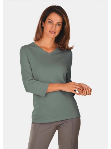 GOLDNER V-Pullover in baummoos