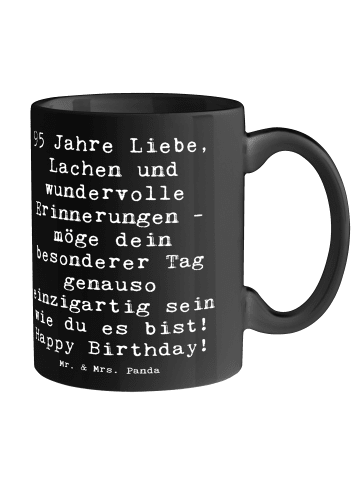 Mr. & Mrs. Panda Pott Spruch 95. Geburtstag mit Spruch in Schwarz