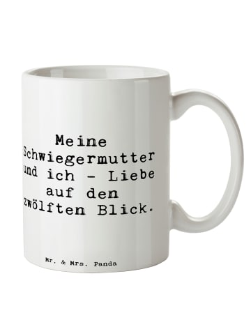 Mr. & Mrs. Panda Tasse Schwiegermutter Liebe mit Spruch in Weiß