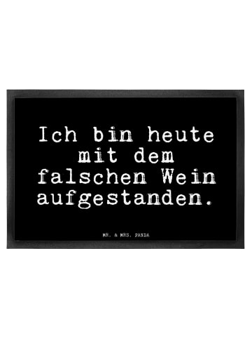 Mr. & Mrs. Panda Fußmatte außen Ich bin heute mit... mit Spruch in Schwarz
