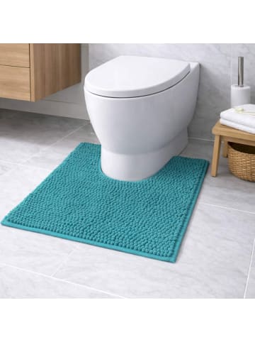 WohnDirect Badematte mit WC Ausschnitt PARIS in Petrol