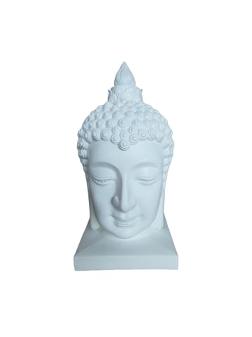 relaxdays Buddha-Kopf in Weiß - 60 cm