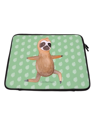 Mr. & Mrs. Panda Laptop Tasche Faultier Yoga ohne Spruch in Tropengrün