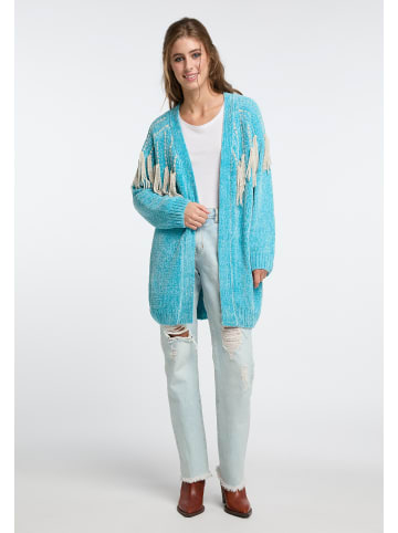 IZIA Chenille Cardigan in Türkisblau