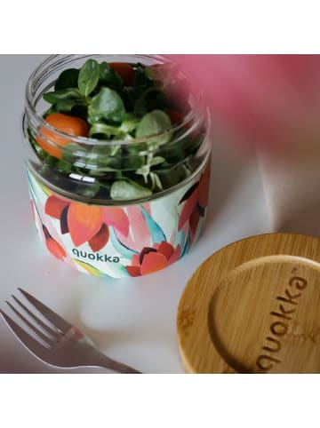 COFI 1453 Glas-Lunchbox mit Bambusdeckel – auslaufsicher, rutschfest, in Frühling