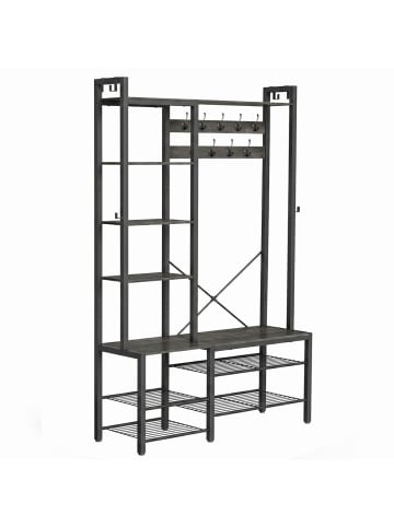 VASAGLE Garderobenständer Dacey in Schwarz-Grau - (B)120 x (H)190 x (T)40 cm