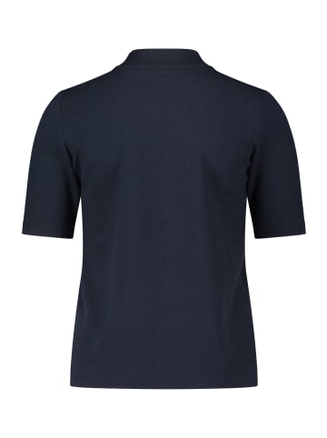 BETTY & CO Strukturshirt mit Stehkragen in Navy Blue