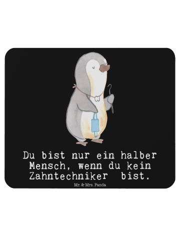 Mr. & Mrs. Panda Mousepad Zahntechniker Herz mit Spruch in Schwarz