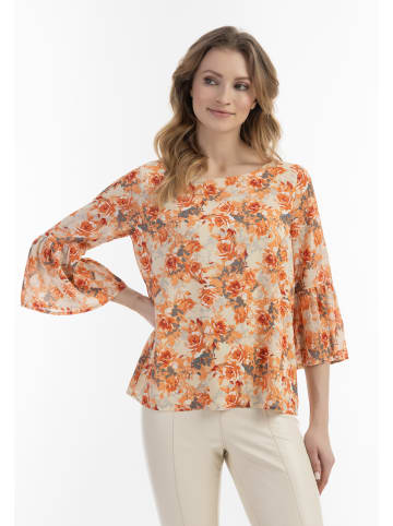 Usha Damen Bluse in Orange Hellgelb