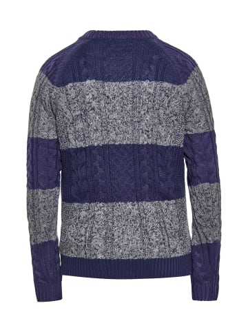 MO Strick Pullover in Marine Grau Melange