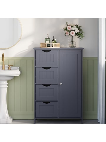 VASAGLE Badezimmerschrank Sofie in Dunkelgrau - (B)30 x (H)82 x (T)55 cm