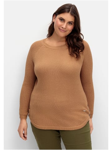 sheego Pullover in camelfarben