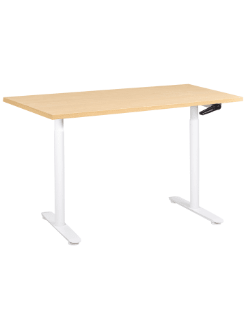Beliani Höhenverstellbarer Schreibtisch DESTINAS in Braun/Weiß