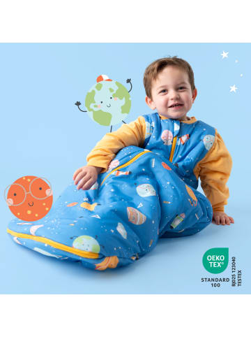 Schlummersack Babyschlafsack, 2.5 TOG in Blau-Gelb