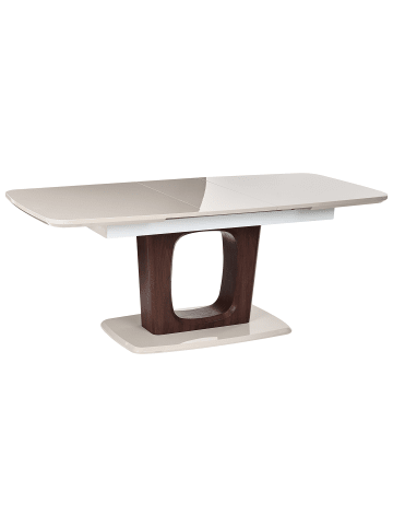 Beliani Ausziehbarer Tisch BERRIGAN in Beige/Braun - (W) 90 x (H) 76 x (L) 160 cm