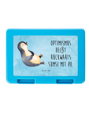 Mr. & Mrs. Panda Snackbox Pinguin Lachen mit Spruch in Eisblau