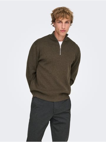 ONLY & SONS Strickpullover in Coffee Bean