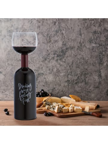 relaxdays Weinflasche Glas in Transparent - 750 ml