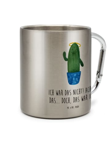 Mr. & Mrs. Panda Tasse Kaktus Heilig mit Spruch in Silber
