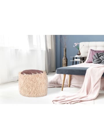 Kayoom Sitzkissen Fellpouf Bobtail in beige - braun