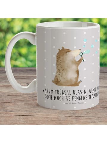 Mr. & Mrs. Panda Kinderbecher Bär Seifenblasen mit Spruch in Grau Pastell