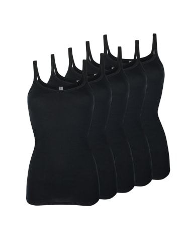 Pompadour Unterhemden 5er Pack in Schwarz