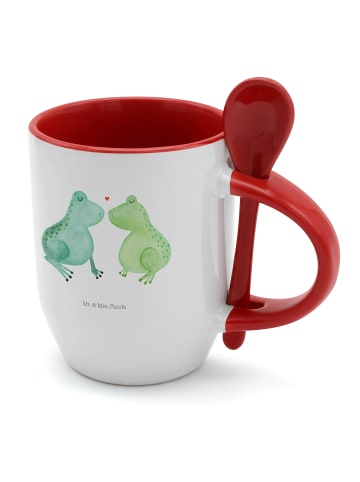 Mr. & Mrs. Panda Tasse mit Löffel Frosch Liebe ohne Spruch in Weiß