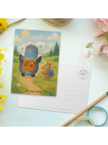 Mr. & Mrs. Panda Postkarte Pinguin & Maus Wanderer Design ohne S... in Weiß