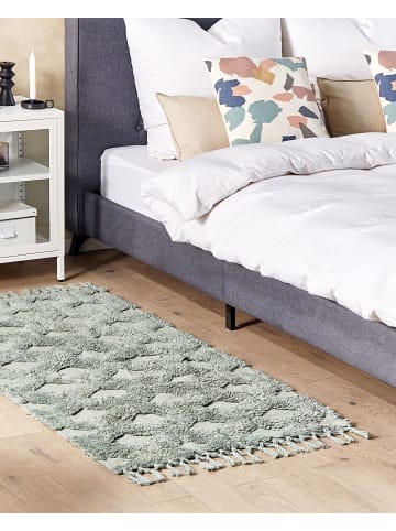 Beliani Kurzflor KARS in Grün - (W) 80 x (H) 1.4 x (L) 150 cm
