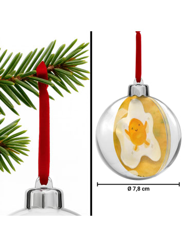 Mr. & Mrs. Panda Weihnachtsanhänger Spiegelei Ei Design ohne Spruch in Weiß