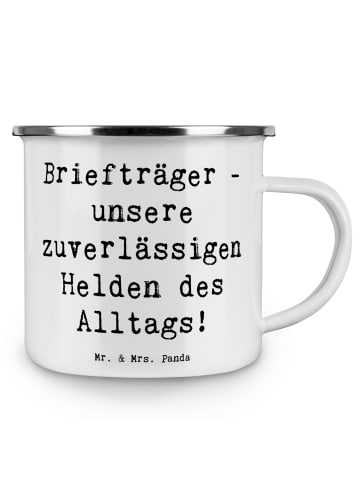 Mr. & Mrs. Panda Emaille Becher Spruch Briefträger Helden mit Sp... in Weiß