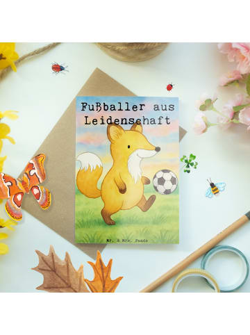 Mr. & Mrs. Panda Spruchkarte Fußballer Leidenschaft Design mit S... in Weiß