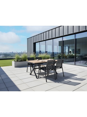 Beliani 5-tlg Gartentisch Set TIANO in Braun/Schwarz