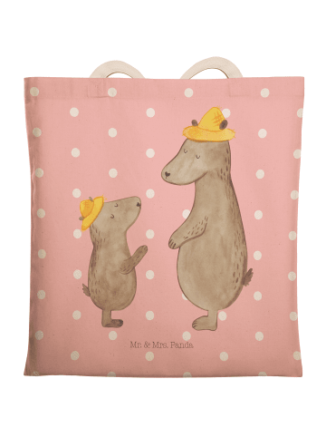 Mr. & Mrs. Panda Shopper-Tasche Bären mit Hut ohne Spruch in Rot Pastell