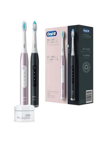 Oral-B Elektrische Zahnbürste "Pulsonic Slim Luxe + 2. Handstück" in Schwarz/Rosegold