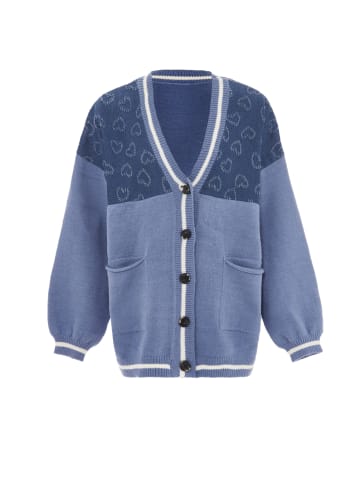 SANIKA Strickjacke in Denim Wollweiss