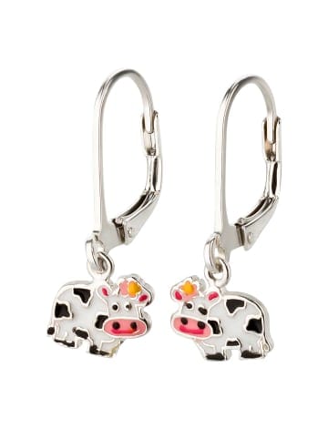schmuck23 Ohrringe 925 Silber Kuh in Weiss