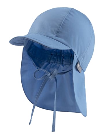 Sterntaler Schirmmütze mit Nackenschutz uni in samtblau