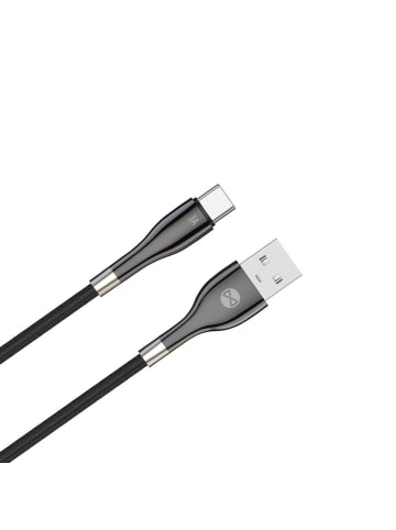 FOREVER Forever Ladekabel USB-A auf USB-C Sleek 1 m 15W 3A Schwarz in Transparent