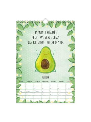 Mr. & Mrs. Panda A3 Wandkalender 2024 Avocado Collection mit Spruch in Weiß