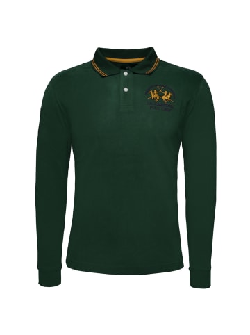 La Martina Langarm-Poloshirt XMP307 XT in dunkelgruen