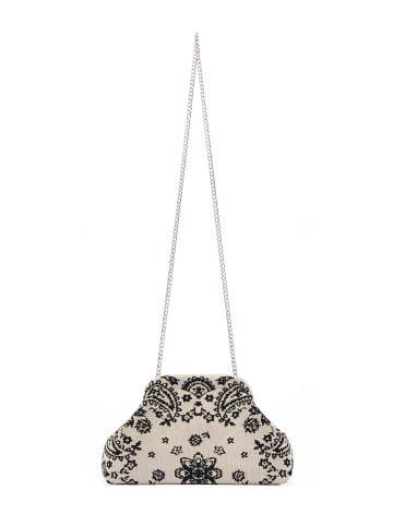 IZIA Women Clutch in Beige Black